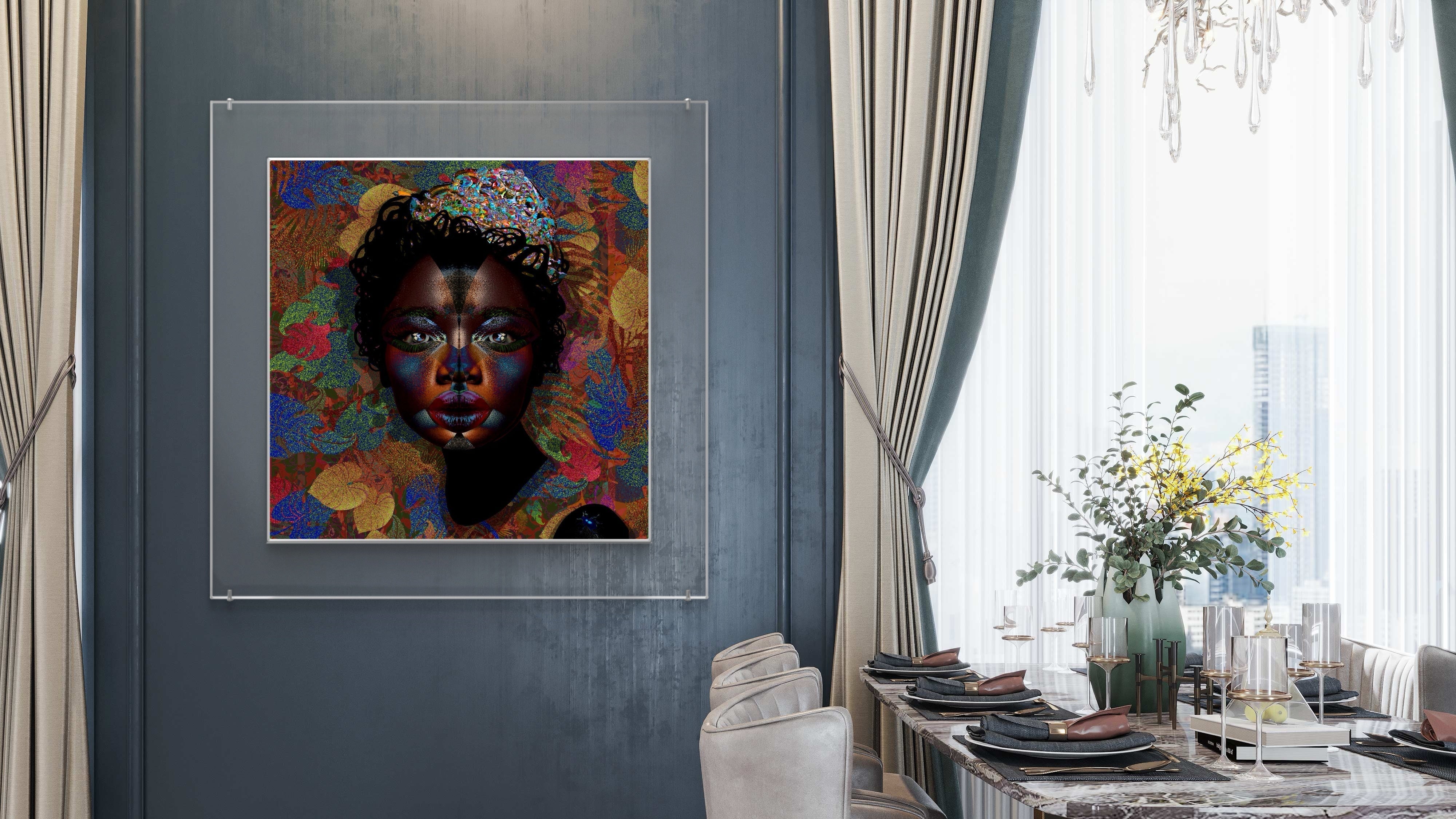 Solid Colorism Style Colourism Art | Mixed Media Digital Collage | Black Female Portrait ...