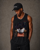 Male model wearing CHINAKWE BIG black tank top