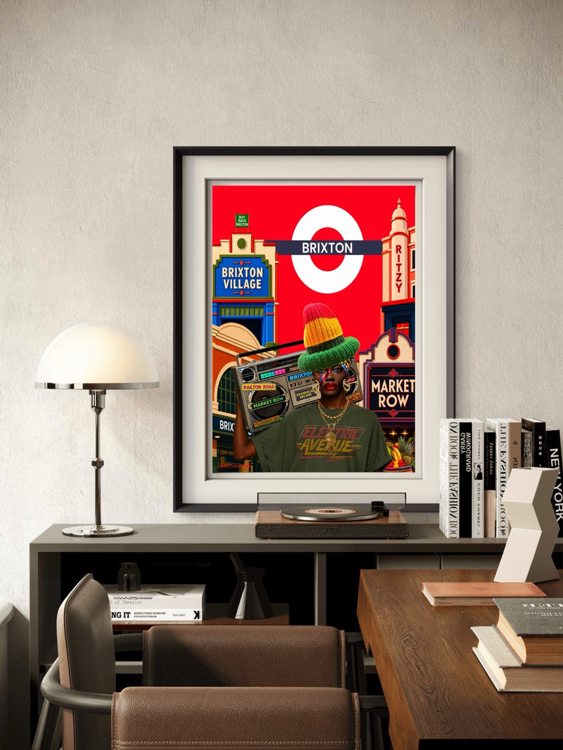 CHINAKWE Brixton Mural art print in an interior