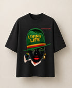 CHINAKWE Live Life Green black T-shirt front