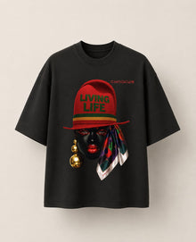 CHINAKWE Live Life Red black T-shirt front