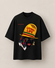 CHINAKWE Live Life Yellow black T-shirt front