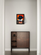 BIG artwork framed and displayed in a neutral interior