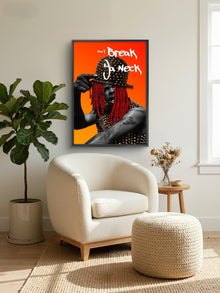 BUSTA artwork framed and displayed in a light interior